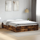 Bed Frame without Mattress Smoked Oak 150x200 cm 3281011
