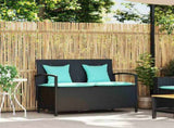 Garden Storage Bench with Cushion Black Poly Rattan 4104219