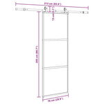 Sliding Door with Hardware Set Black 76x205 cm Tempered Glass 3375954