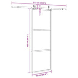 Sliding Door with Hardware Set Black 76x205 cm Tempered Glass 3375954