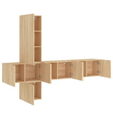 5 Piece TV Wall Units Sonoma Oak Engineered Wood 3216459