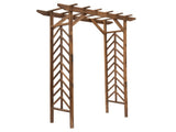 Wooden Garden Arbor, Arch Trellis with Classic Countryside Style, Pergola Style Roof for Climbing T3398P547989