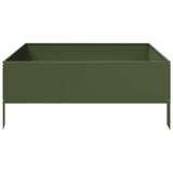 Garden Raised Bed Olive green 100x100x41 cm Steel 851034