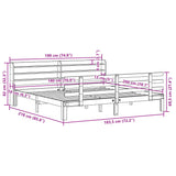 Bed Frame Untreated Pine Solid Pine Wood Super King Bed Frame 3306859