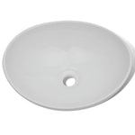 ZNTS Bathroom Basin with Mixer Tap Ceramic Oval White 275497