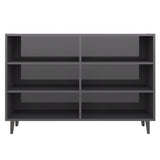 Sideboard High Gloss Grey 103.5x35x70 cm Engineered Wood 806048