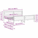 Bed Frame with Headboard Black 200 x 200 cm Solid Pine Wood 3394270
