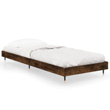 Bed Frame without Mattress Smoked Oak 75x190 cm Small Single Engineered Wood 832210