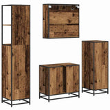 Bathroom Furniture Set with Door 4 pcs Old Wood Engineered Wood 3402375