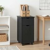 Rolling Cabinet Grey 34 x 39 x 65.5 cm Solid Pine Wood 42028358