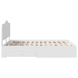 Bed Frame with Headboard White 140 x 200 cm Engineered Wood 3413594