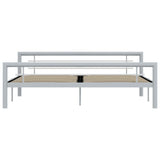 Bed Frame without Mattress Grey and White Metal 180x200 cm Super King 284561