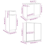 ZNTS 3 Piece Bathroom Cabinet Set High Gloss White Engineered Wood 3115872