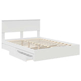 Storage Bed with Headboard White 140 x 190 cm Engineered Wood 3410798