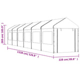 Gazebo with Roof White 13.38x2.28x2.69 m Polyethylene 3155482