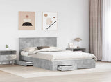Bed Frame Concrete Grey 120 x 200 cm Engineered Wood 3409679
