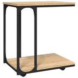 Side Table with Wheels Sonoma Oak 50x35x55.5cm Engineered Wood 825808