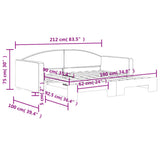 Daybed with Trundle without Mattress Dark Grey 90x190 cm Single 3197258