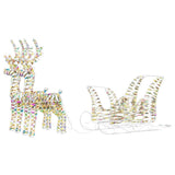 Reindeer Pull Sleigh Warm White 30 x 12 x 54.5 cm PET 42018970