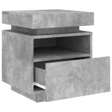 Bedside Cabinets with LED Lights 2 pcs Concrete Grey 40x39x48.5 cm 836791