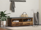 Hall Bench Old Wood 100 x 38 x 46 cm Engineered Wood and Fabric 891470