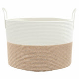Storage Basket Brown and White 51x33 cm Cotton 358492