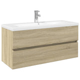 2 Piece Bathroom Furniture Set Ceramic and Engineered Wood 3307665