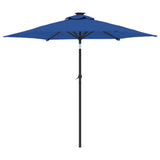 Garden Parasol with LEDs and Steel Pole Azure Blue 225x225x212cm 4005073