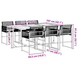 7 Piece Garden Dining Set Black Poly Rattan 3295049