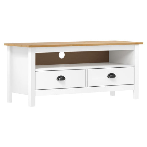 TV Cabinet Hill White 110x40x47 cm Solid Pine Wood 288926