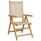 Garden Dining Set Beige Solid Acacia wood, PE rattan Medium 3281732