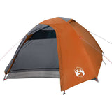 Camping Tent Dome 4-Person Grey and Orange Waterproof 94337