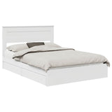 Storage Bed with Drawer White 160 x 200 cm Engineered Wood 3409898
