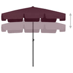 Beach Parasol Bordeaux Red 200x125 cm 314731