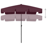 Beach Parasol Bordeaux Red 200x125 cm 314731