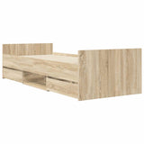 Bed Frame with Storage Sonoma Oak 80 x 200 cm Engineered Wood 3429510