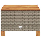 Garden Table Grey 55x55x36 cm Poly Rattan Acacia Wood 365909
