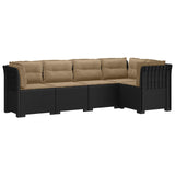 5-Seater Garden Sofa with Cushions Rattan Look PP Anthracite 3444052