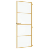 Interior Door Slim Golden 76x201.5 cm Tempered Glass and Aluminium 155136