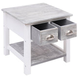 Side Table Grey 40x40x40 cm Paulownia Wood 284066