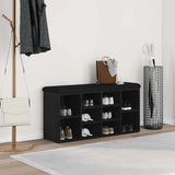 Shoe Bench Black Oak 102 x 32 x 50 cm Engineered wood 862988