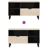 TV Cabinet White Wash Finish 80 x 33 x 46 cm Solid Mango Wood 4017881