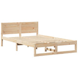 Bed Frame with Headboard Natural 120 x 200 cm Solid Pine Wood 873274