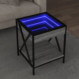 Coffee Table with Infinity LED Grey Sonoma 40x40x49 cm 847695