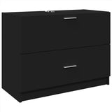 Sink Cabinet Black 78x37x59 cm Engineered Wood 848116