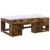 Kids'Bed Frame with Storage Smoked Oak 90 x 190 cm 3422631