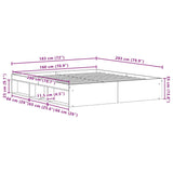 Bed Frame without Mattress Black Oak 150x200 cm Engineered Wood 3329335