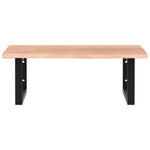 Basin Shelf Wall Mounted Steel and Solid Wood Oak 3302605