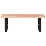 Basin Shelf Wall Mounted Steel and Solid Wood Oak 3302605