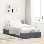 Ottoman Bed Frame No Mattress Dark Grey Single Velvet 3310998